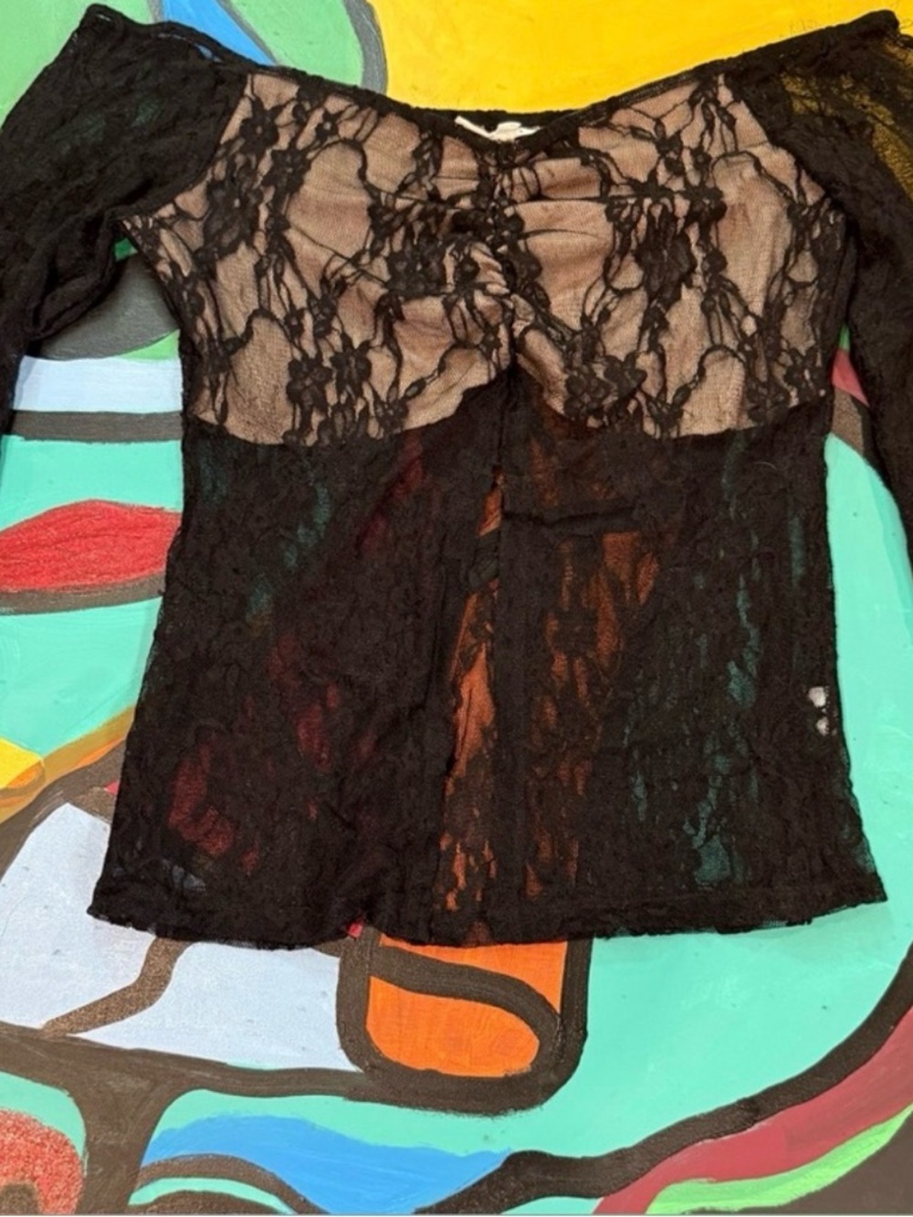 Y2K Diva Black Lace Women's Open Belly Crop Top Whimsigoth Grunge